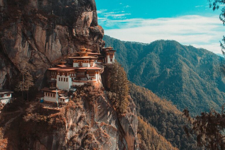 Paro Taktsang, the Tiger’s Nest monastery, on its cliff above the Paro valley in Bhutan
