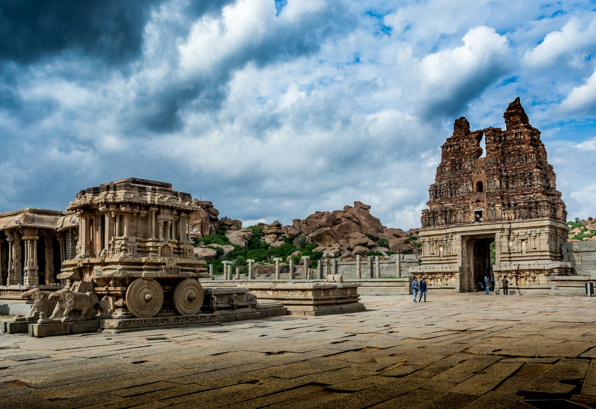 The stone chariot at the Vittala Temple in Hampi